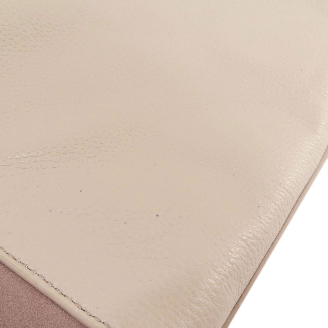 Kate Spade Tote Bag Leather, Suede beige logo Women Used Authentic