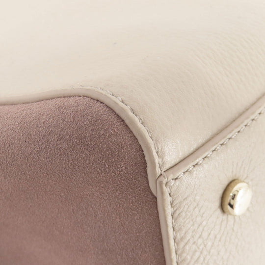 Kate Spade Tote Bag Leather, Suede beige logo Women Used Authentic