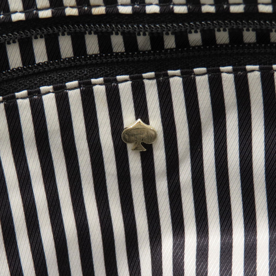 Kate Spade Tote Bag Leather, Suede beige logo Women Used Authentic