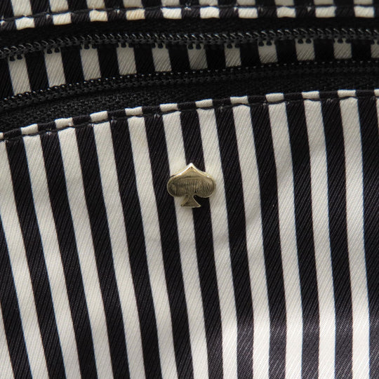 Kate Spade Tote Bag Leather, Suede beige logo Women Used Authentic