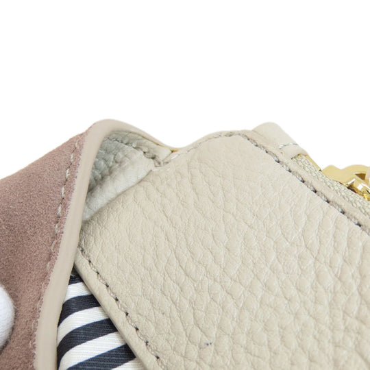 Kate Spade Tote Bag Leather, Suede beige logo Women Used Authentic