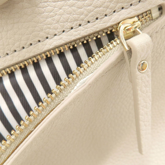 Kate Spade Tote Bag Leather, Suede beige logo Women Used Authentic