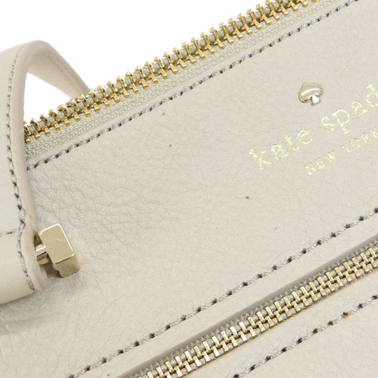 Kate Spade Tote Bag Leather, Suede beige logo Women Used Authentic