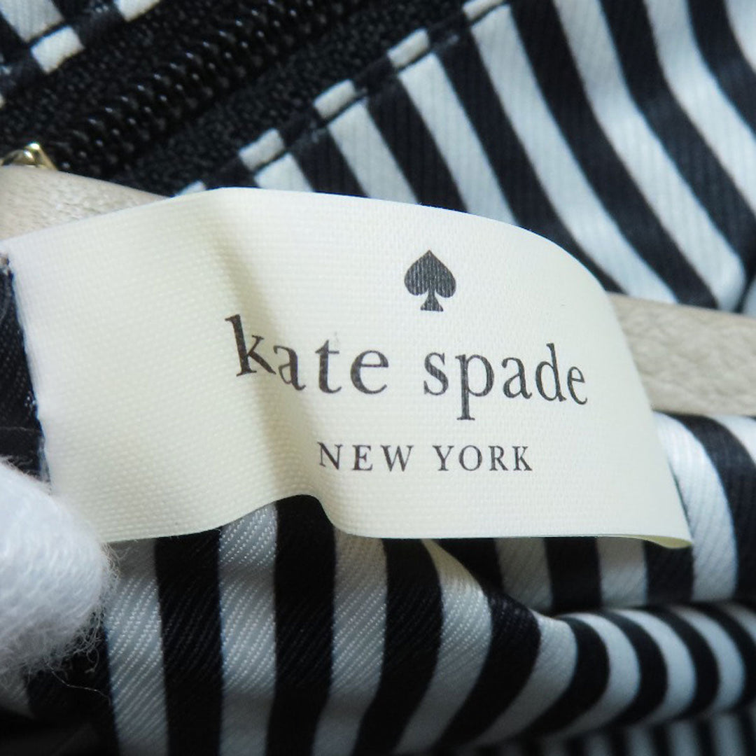 Kate Spade Tote Bag Leather, Suede beige logo Women Used Authentic
