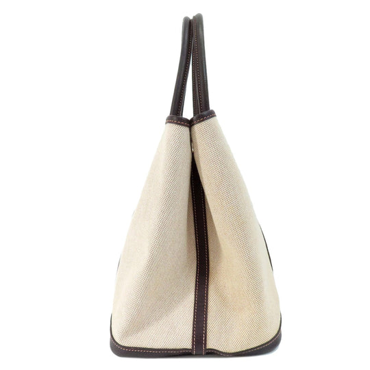 HERMES Tote Bag Tower ash Brown Garden Party PM Natural SilverMetal Women Used Authentic