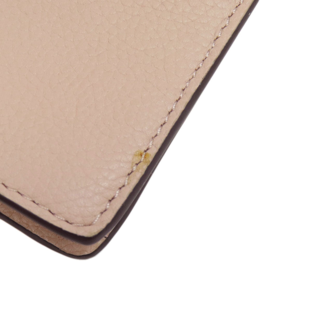 MICHAEL KORS Long Wallet Purse leather pink Shoulder wallet