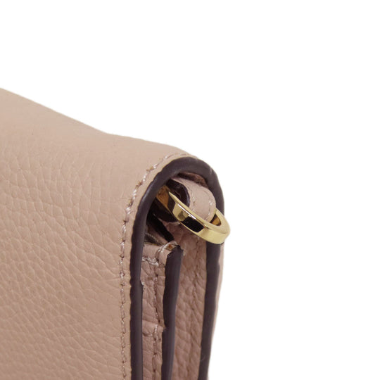 MICHAEL KORS Long Wallet Purse leather pink Shoulder wallet