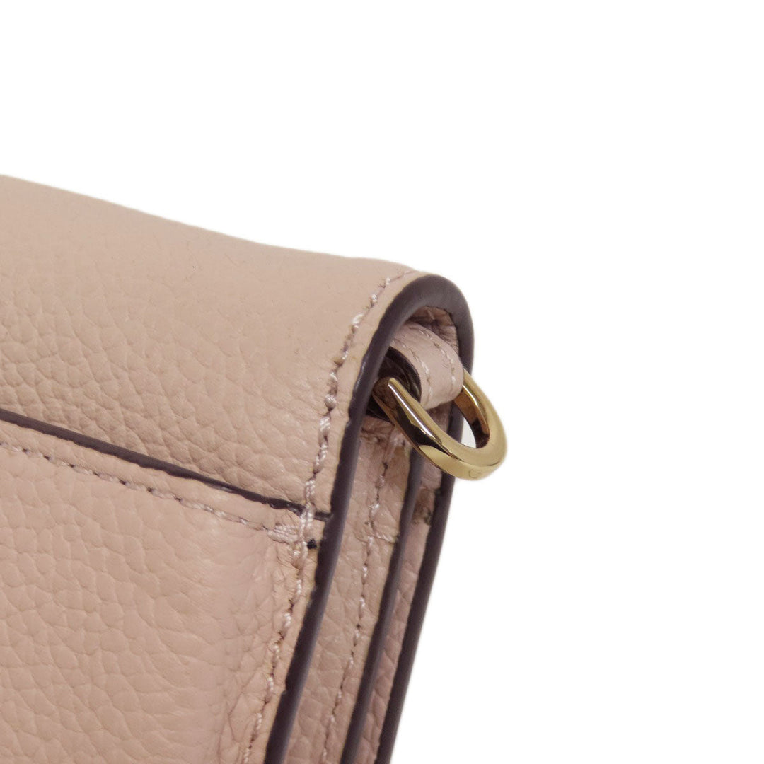 MICHAEL KORS Long Wallet Purse leather pink Shoulder wallet