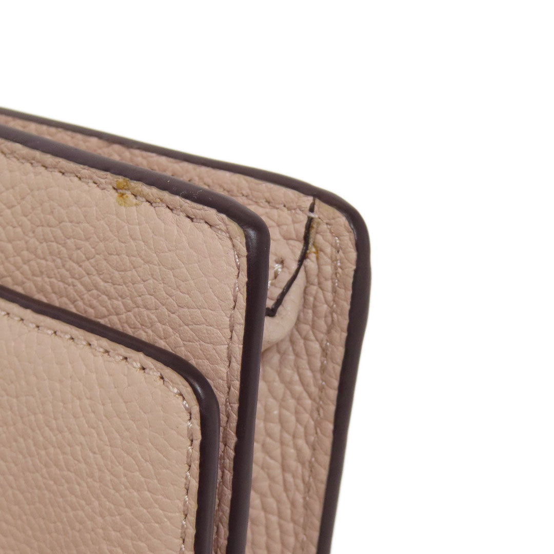 MICHAEL KORS Long Wallet Purse leather pink Shoulder wallet