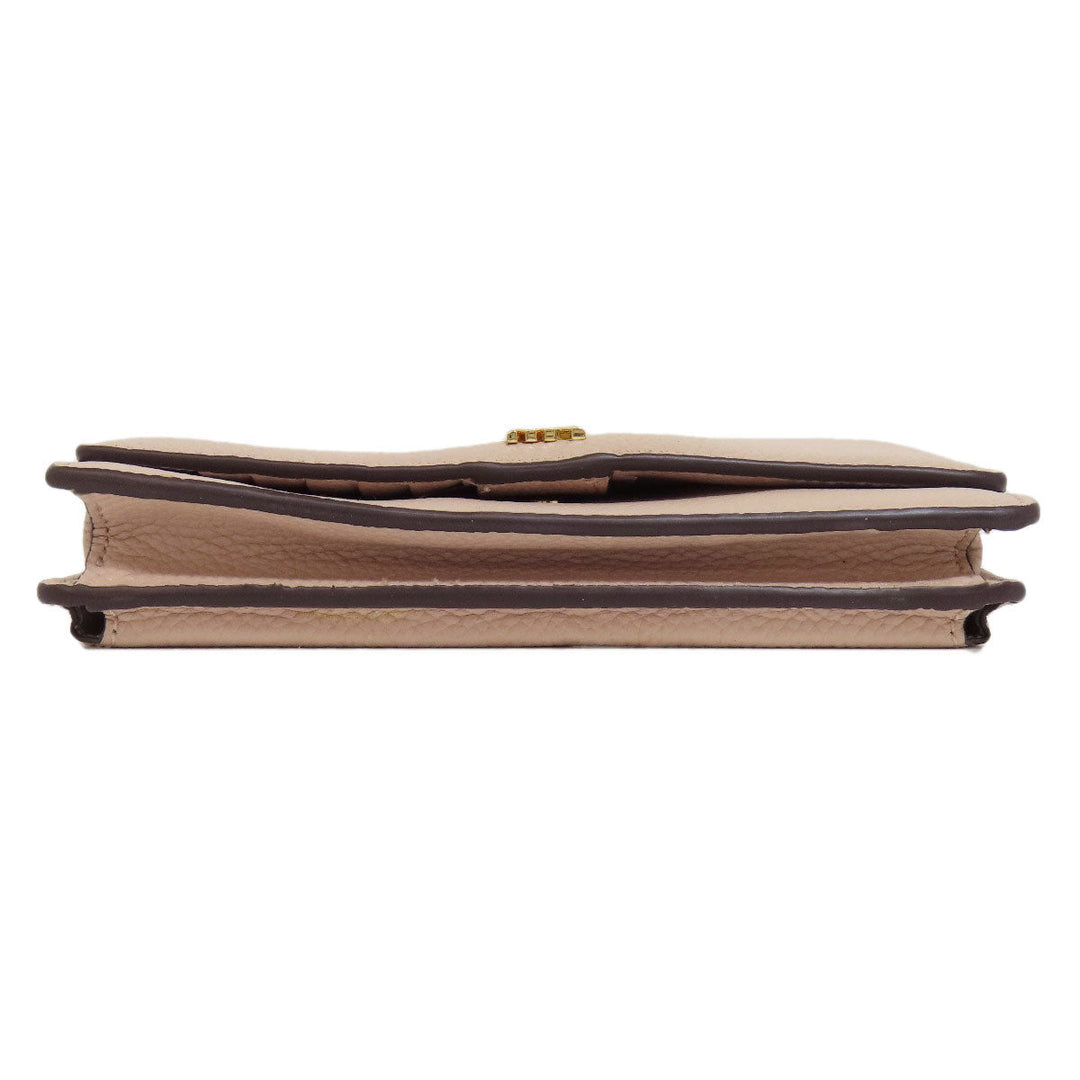 MICHAEL KORS Long Wallet Purse leather pink Shoulder wallet