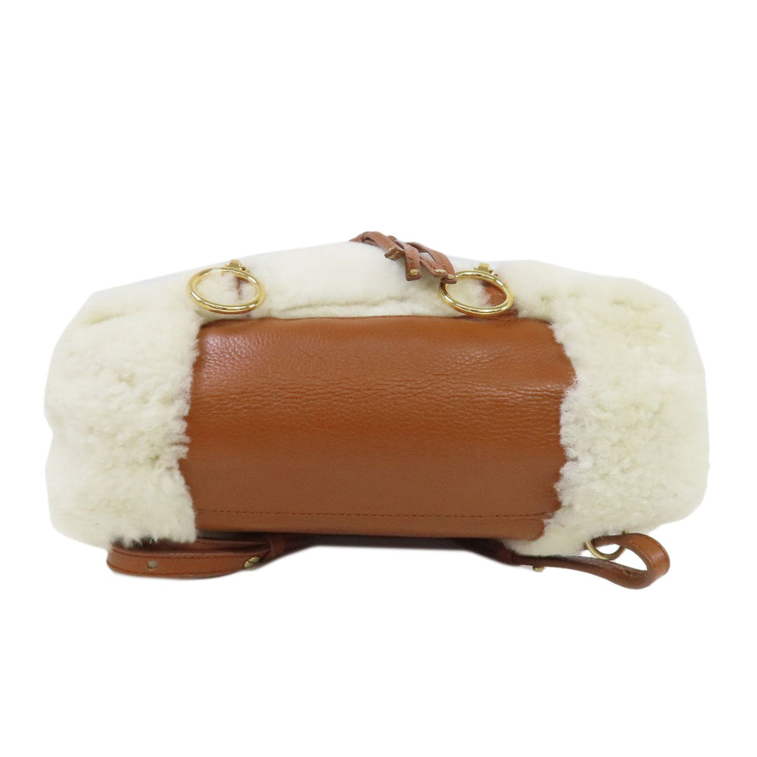 SEE BY CHLOE Backpack leather white fur Women Used Authentic