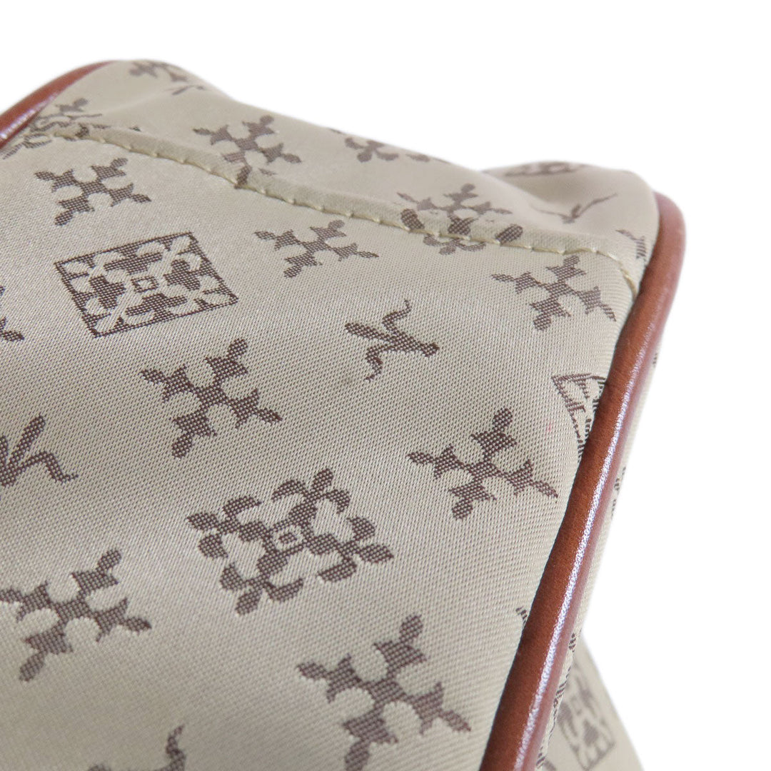 russet Handbag Nylon beige Yuri crest 2WAY Women Used Authentic