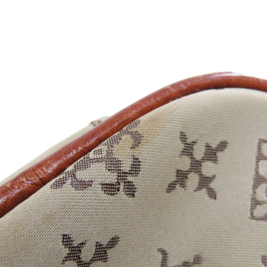 russet Handbag Nylon beige Yuri crest 2WAY Women Used Authentic