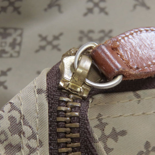 russet Handbag Nylon beige Yuri crest 2WAY Women Used Authentic