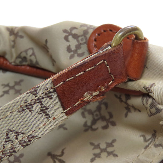 russet Handbag Nylon beige Yuri crest 2WAY Women Used Authentic