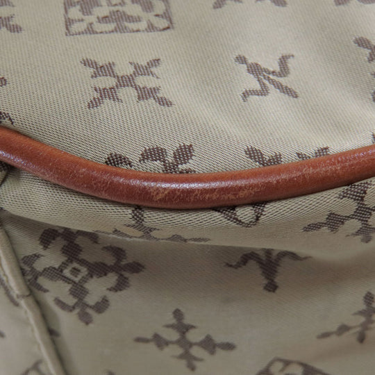 russet Handbag Nylon beige Yuri crest 2WAY Women Used Authentic