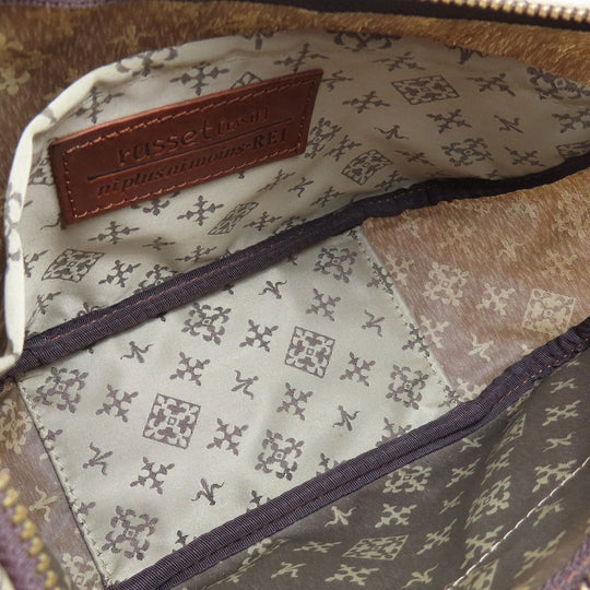 russet Handbag Nylon beige Yuri crest 2WAY Women Used Authentic