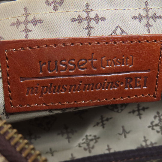russet Handbag Nylon beige Yuri crest 2WAY Women Used Authentic