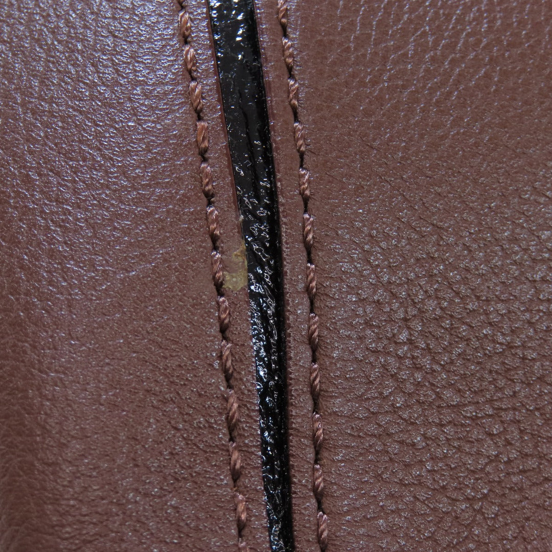 Kate Spade Tote Bag leather Brown logo Women Used Authentic