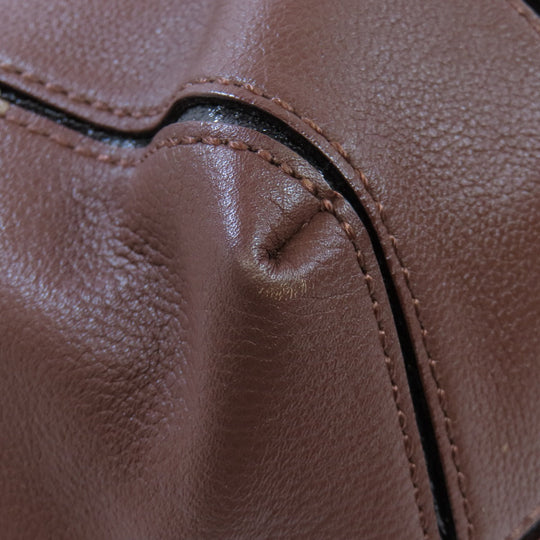 Kate Spade Tote Bag leather Brown logo Women Used Authentic