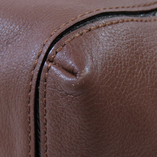 Kate Spade Tote Bag leather Brown logo Women Used Authentic