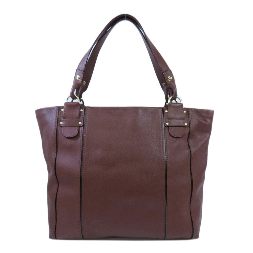 Kate Spade Tote Bag leather Brown logo Women Used Authentic