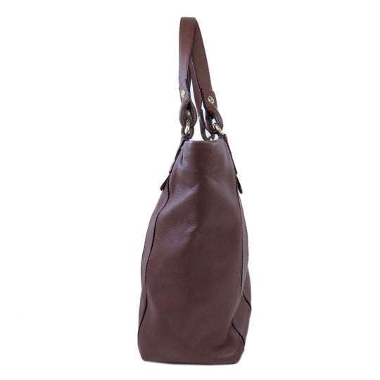 Kate Spade Tote Bag leather Brown logo Women Used Authentic