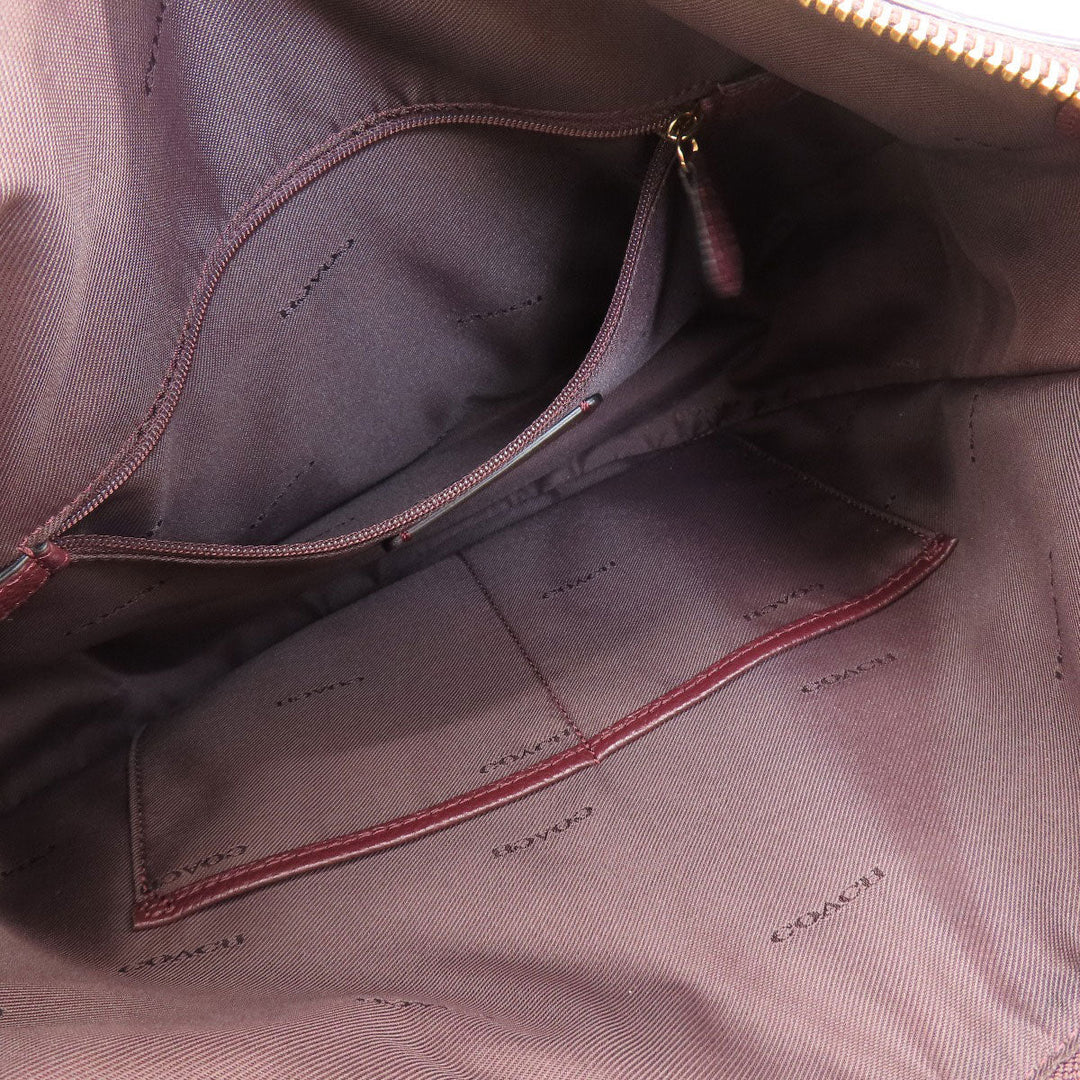 COACH Shoulder Bag 58036 leather purple one belt 2WAY Women Used Authentic