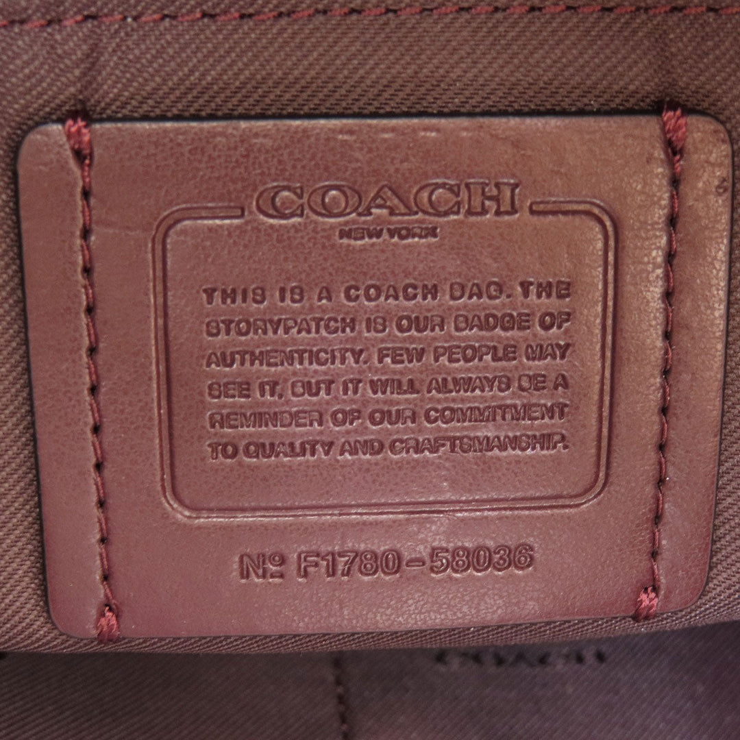 COACH Shoulder Bag 58036 leather purple one belt 2WAY Women Used Authentic