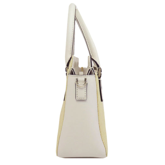 Kate Spade Handbag Leather, Raffia beige 2WAY Women Used Authentic