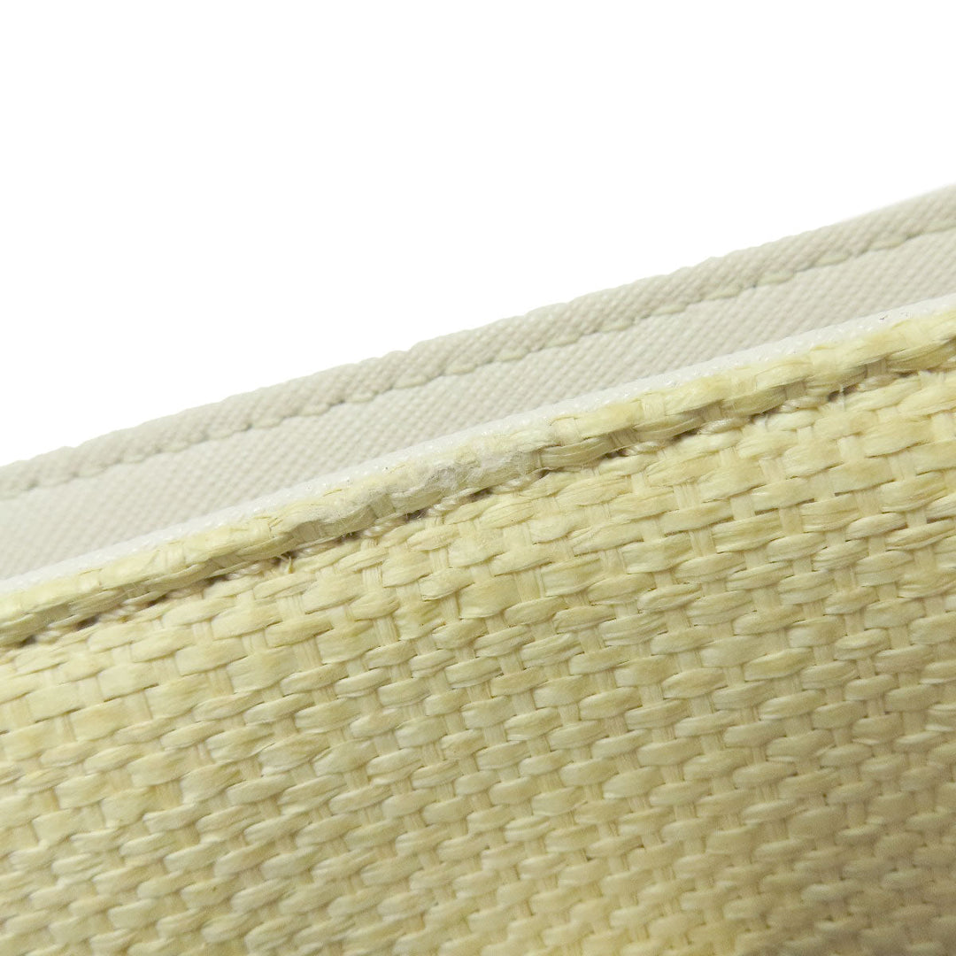 Kate Spade Handbag Leather, Raffia beige 2WAY Women Used Authentic