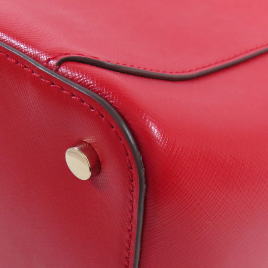 Kate Spade Tote Bag leather Red logo Women Used Authentic
