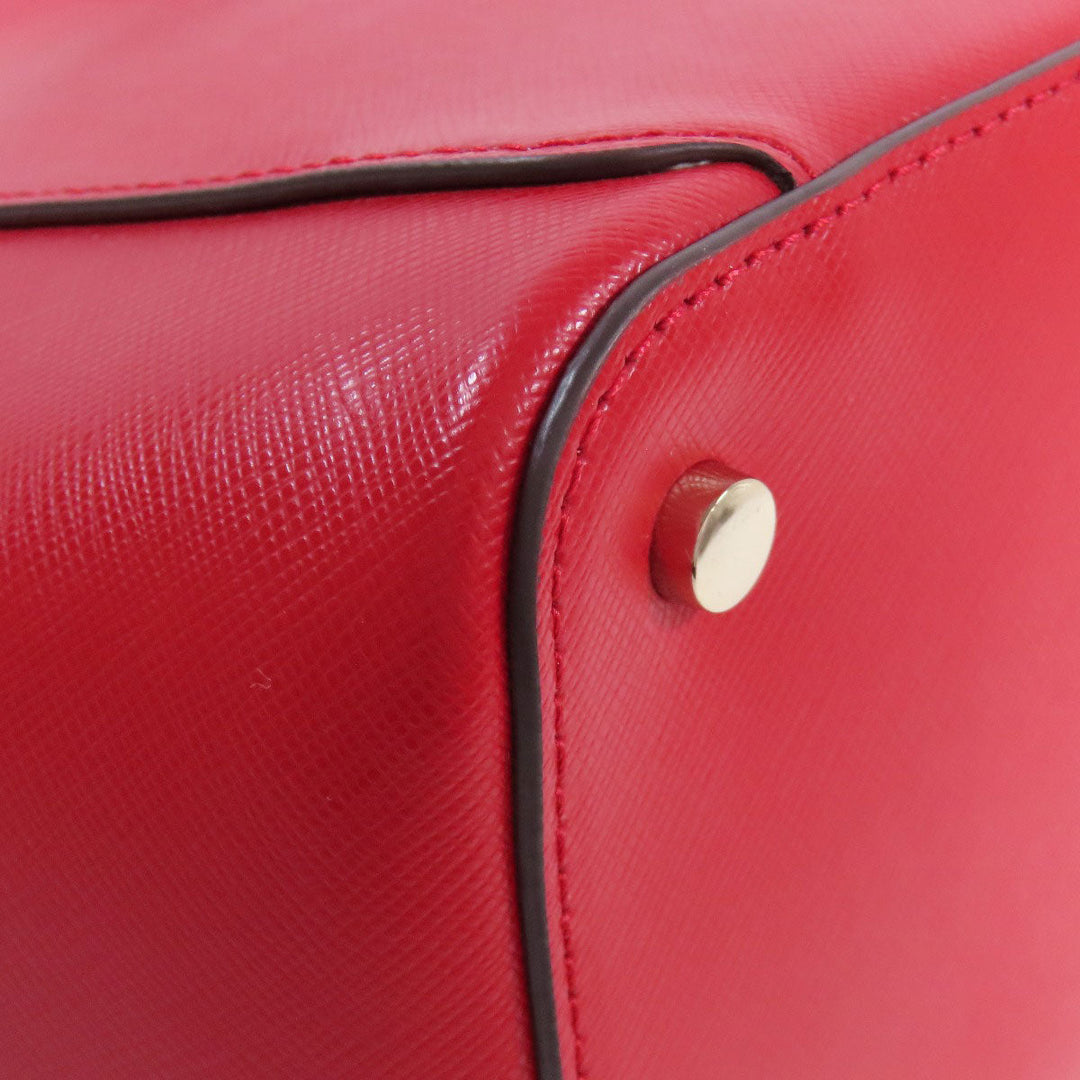 Kate Spade Tote Bag leather Red logo Women Used Authentic