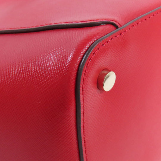 Kate Spade Tote Bag leather Red logo Women Used Authentic