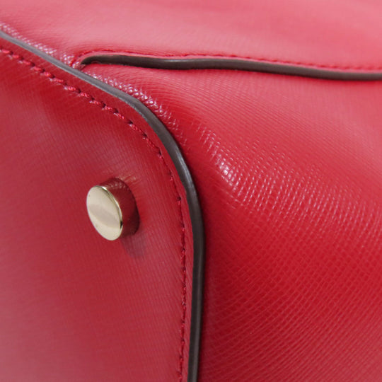 Kate Spade Tote Bag leather Red logo Women Used Authentic