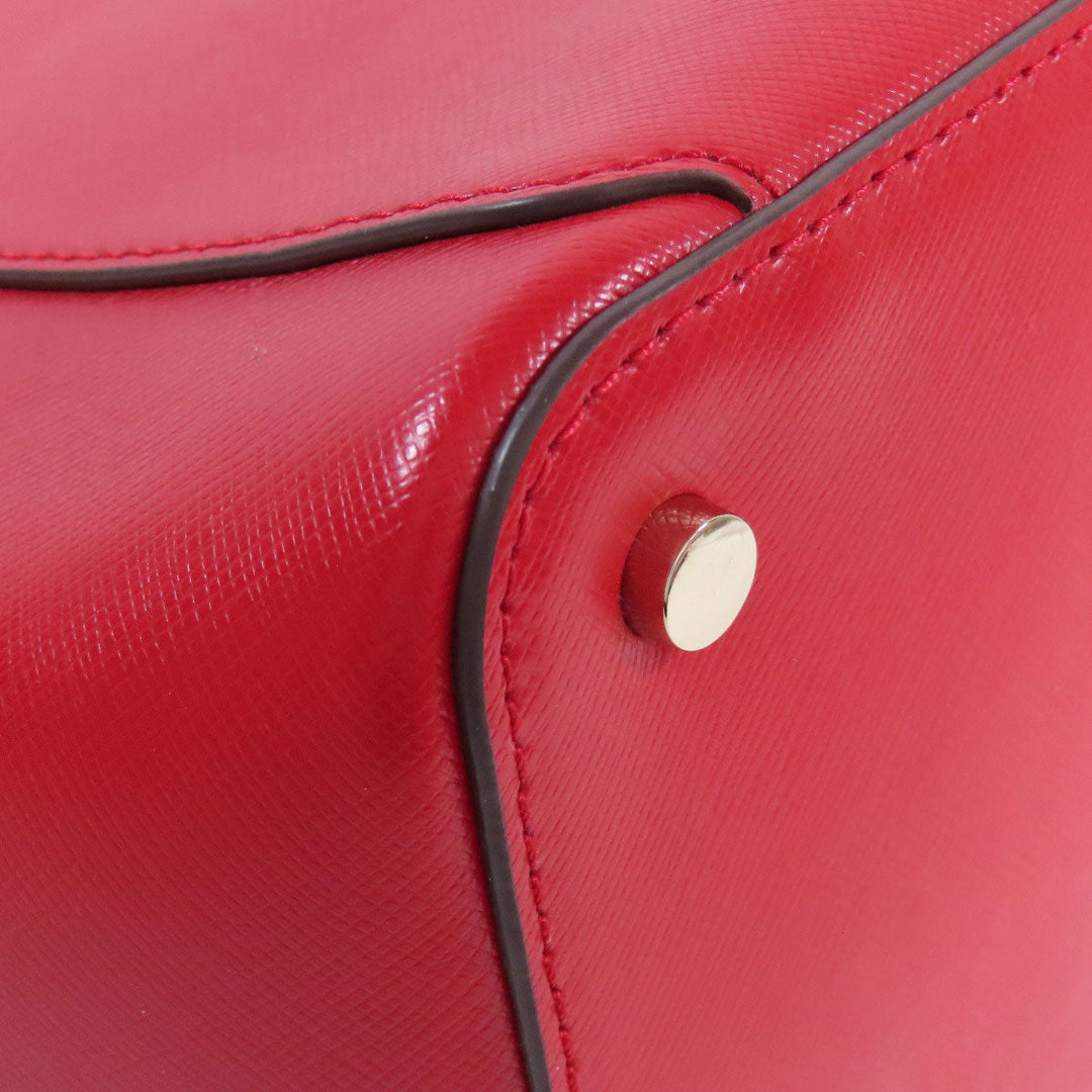 Kate Spade Tote Bag leather Red logo Women Used Authentic
