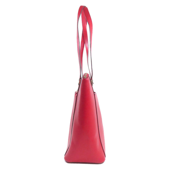 Kate Spade Tote Bag leather Red logo Women Used Authentic