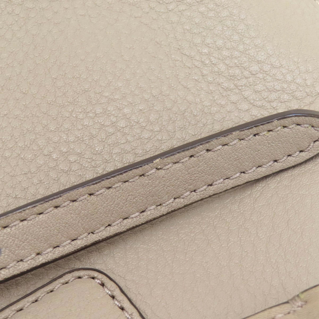 Tory Burch Shoulder Bag leather gray logo Women Used Authentic