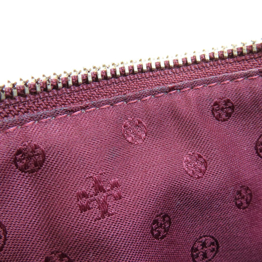 Tory Burch Shoulder Bag leather gray logo Women Used Authentic