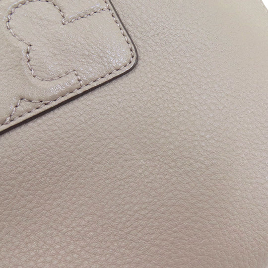 Tory Burch Shoulder Bag leather gray logo Women Used Authentic