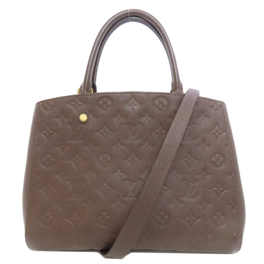 LOUIS VUITTON Handbag M41047 Ann Platt Brown Montaigne MM Women Used Authentic