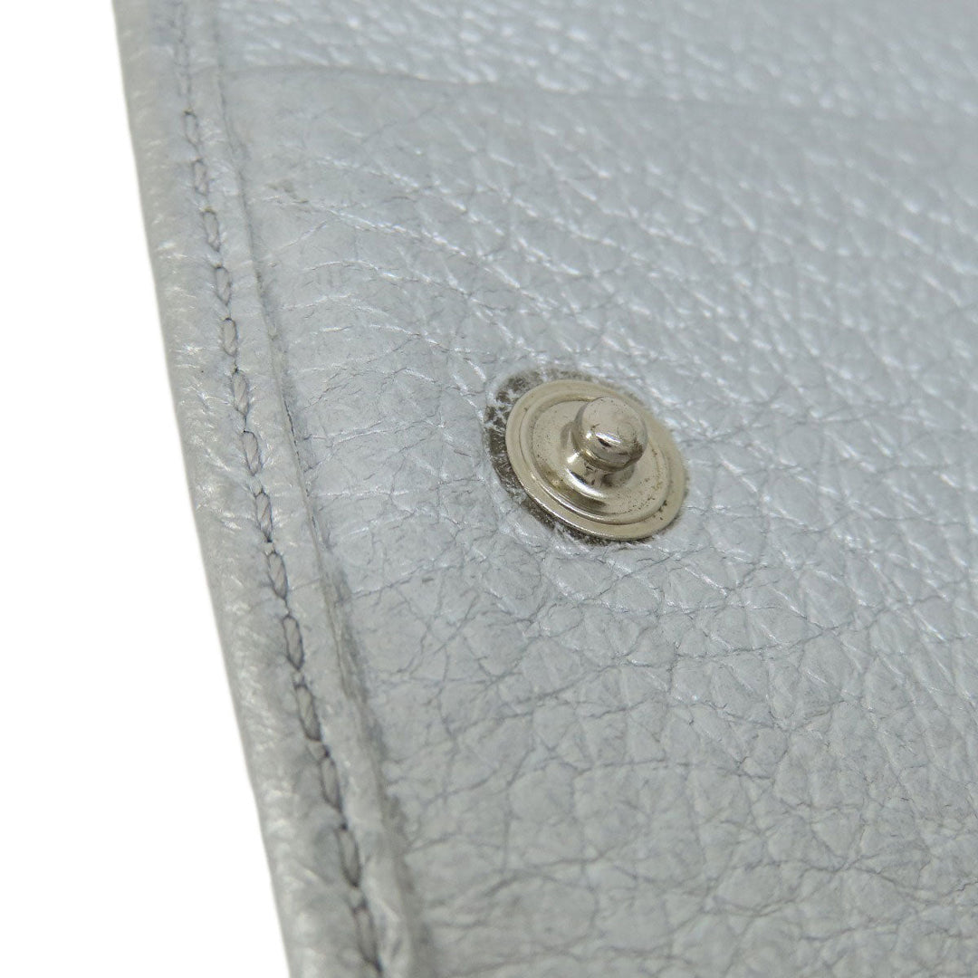 JIMMY CHOO Bifold Wallet leather Silver Star motif Women Used Authentic