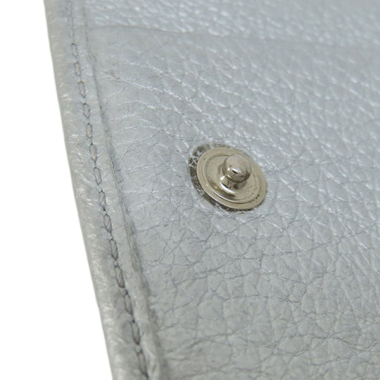 JIMMY CHOO Bifold Wallet leather Silver Star motif Women Used Authentic
