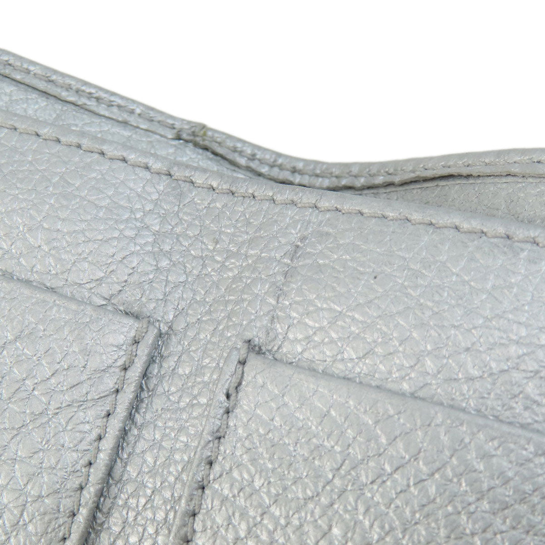 JIMMY CHOO Bifold Wallet leather Silver Star motif Women Used Authentic