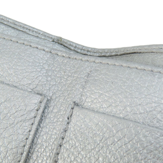 JIMMY CHOO Bifold Wallet leather Silver Star motif Women Used Authentic