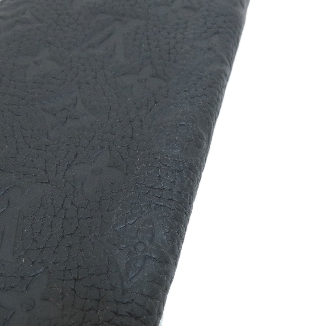 LOUIS VUITTON Long Wallet Purse M69047 Taurillon Clemence Leather black Zippy wallet  Vertical mens Used Authentic