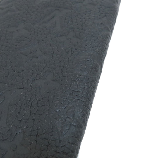 LOUIS VUITTON Long Wallet Purse M69047 Taurillon Clemence Leather black Zippy wallet  Vertical mens Used Authentic