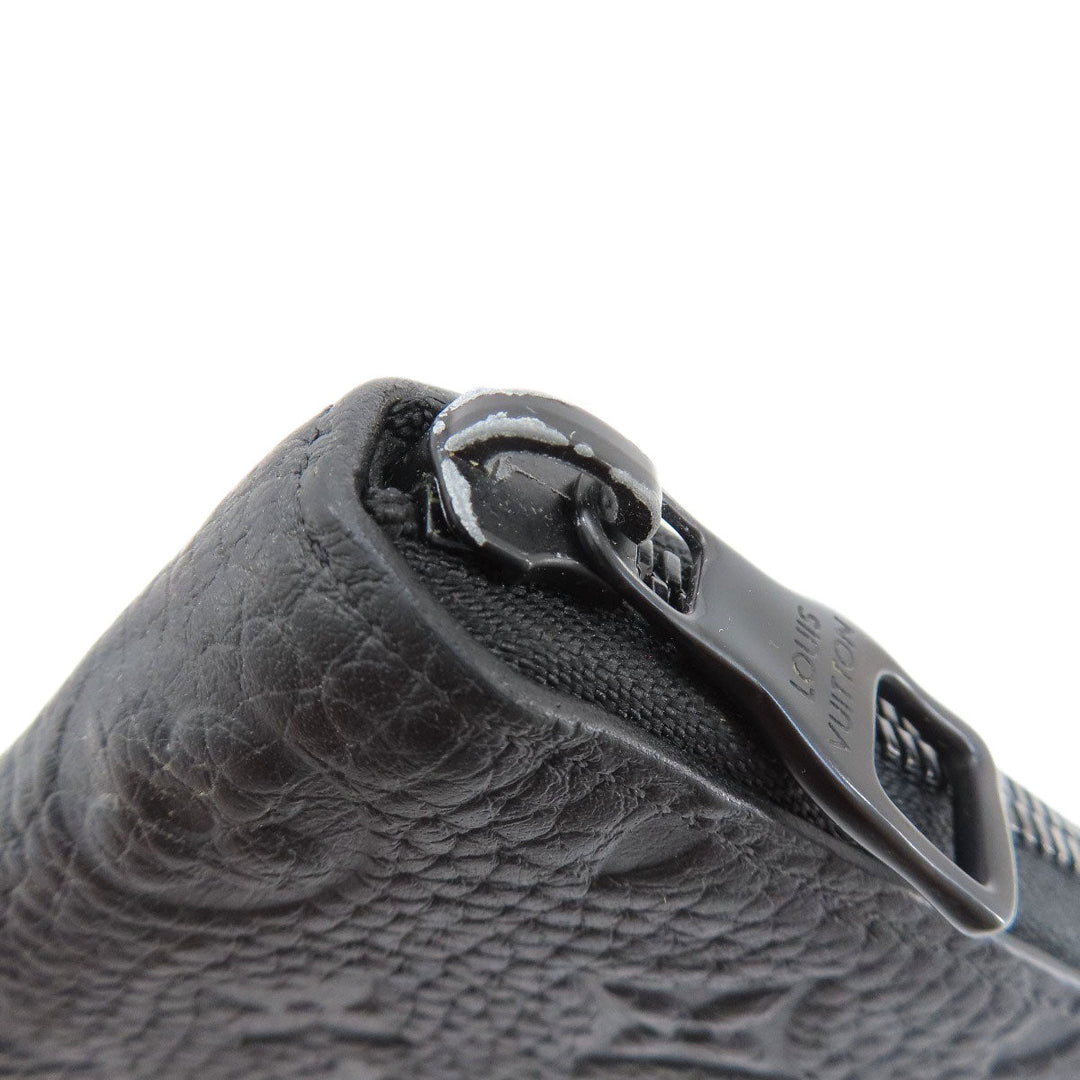 LOUIS VUITTON Long Wallet Purse M69047 Taurillon Clemence Leather black Zippy wallet  Vertical mens Used Authentic