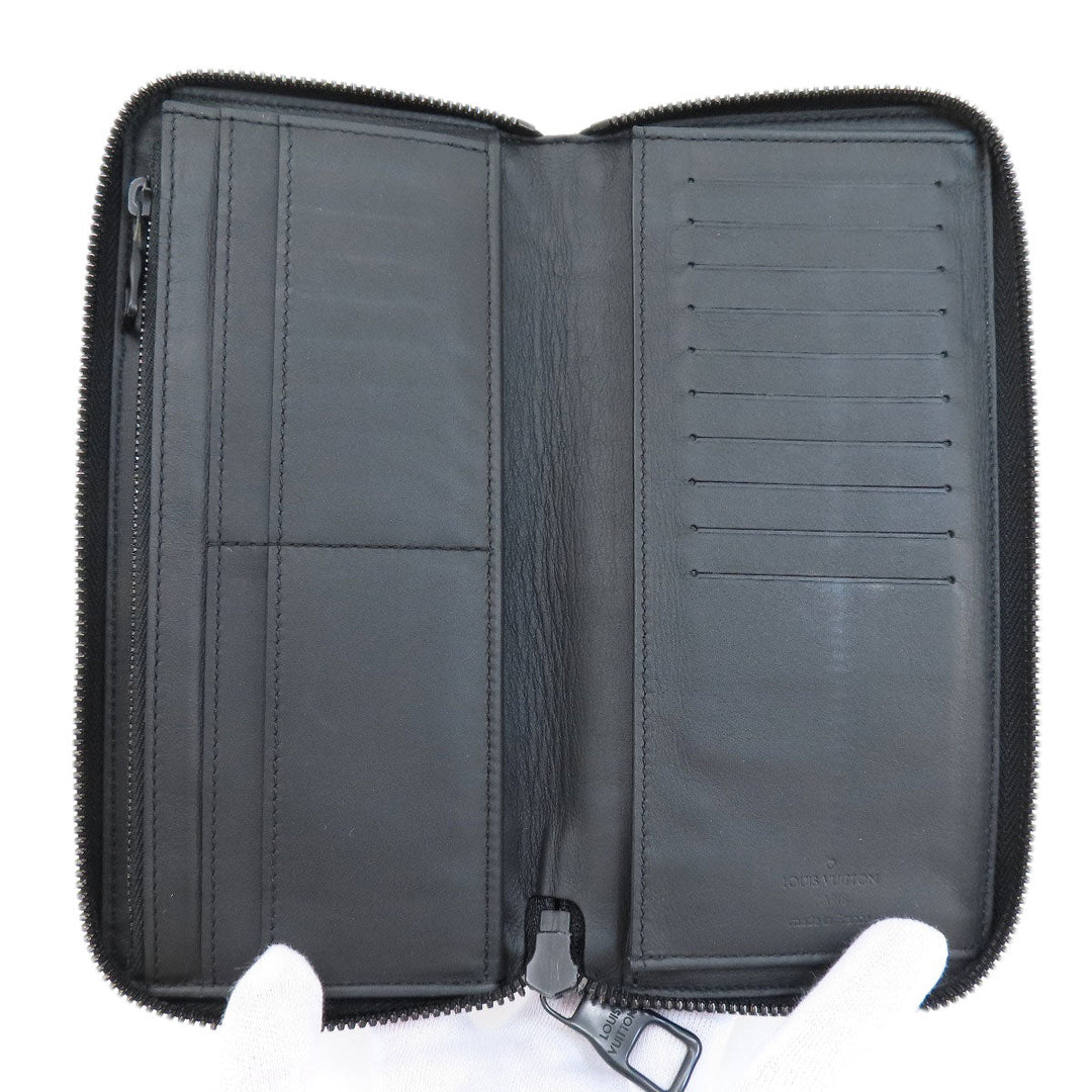 LOUIS VUITTON Long Wallet Purse M69047 Taurillon Clemence Leather black Zippy wallet  Vertical mens Used Authentic
