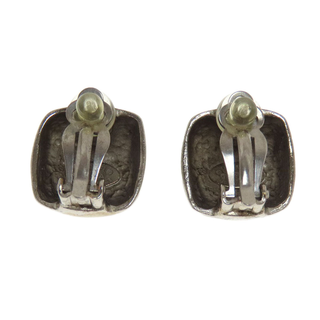 CHANEL Earring metallic Silver COCO Mark Women Used Authentic